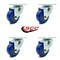 Service Caster 3 Inch Blue Polyurethane Wheel Swivel Top Plate Caster Set SCC-20S314-PPUB-BLUE-4 - alternate 4
